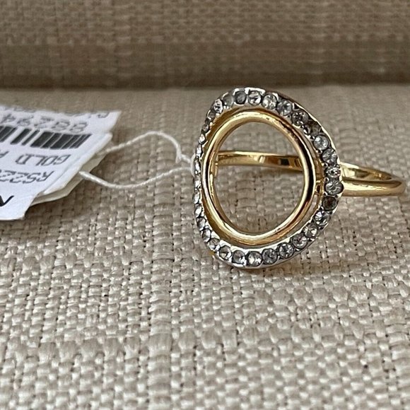 Nordstrom Jewelry - Nordstrom Women Rings Gold Tone Crystal Accent Ring Size 7 Read Desc